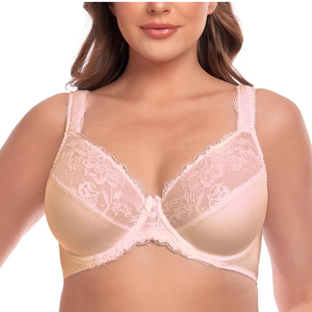 NWT Plus Size Full Coverage Lace Underwire Non Padded Push Up Bralette
